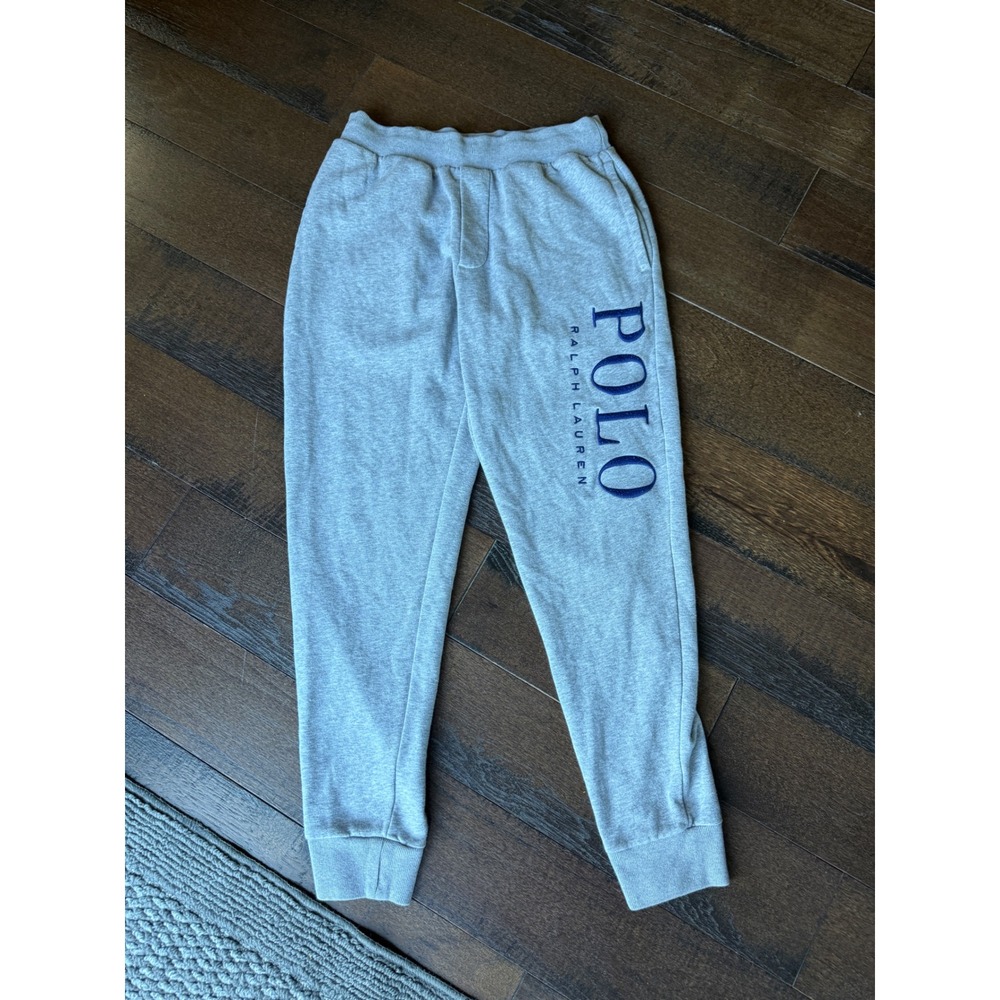 Polo Ralph Lauren Joggers Small Gray unisex Fleece Logo Sweatpants preppy sporty